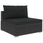 vidaXL Set muebles de jardín 10 piezas y cojines ratán sintético negro