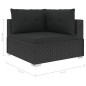 vidaXL Set muebles de jardín 10 piezas y cojines ratán sintético negro