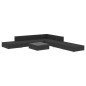 vidaXL Set de sofás de jardín 8 piezas y cojines ratán sintético negro vidaXL Set de sofás de jardín 8 piezas y cojines ratán sintético negro