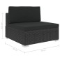 vidaXL Set de sofás de jardín 8 piezas y cojines ratán sintético negro vidaXL Set de sofás de jardín 8 piezas y cojines ratán sintético negro