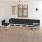vidaXL Juego de muebles de jardín 7 pzas y cojines madera maciza pino vidaXL Juego de muebles de jardín 7 pzas y cojines madera maciza pino