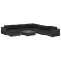 vidaXL Set de muebles de jardín 9 pzas y cojines ratán sintético negro