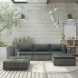 vidaXL Set de muebles de jardín 5 pzas y cojines ratán sintético gris vidaXL Set de muebles de jardín 5 pzas y cojines ratán sintético gris