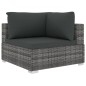 vidaXL Set de muebles de jardín 5 pzas y cojines ratán sintético gris vidaXL Set de muebles de jardín 5 pzas y cojines ratán sintético gris