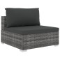 vidaXL Set de muebles de jardín 5 pzas y cojines ratán sintético gris vidaXL Set de muebles de jardín 5 pzas y cojines ratán sintético gris