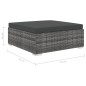 vidaXL Set de muebles de jardín 5 pzas y cojines ratán sintético gris vidaXL Set de muebles de jardín 5 pzas y cojines ratán sintético gris