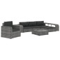 vidaXL Set de muebles de jardín 8 pzas y cojines ratán sintético gris vidaXL Set de muebles de jardín 8 pzas y cojines ratán sintético gris