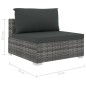 vidaXL Set de muebles de jardín 8 pzas y cojines ratán sintético gris vidaXL Set de muebles de jardín 8 pzas y cojines ratán sintético gris