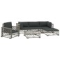 vidaXL Set de muebles de jardín 6 pzas y cojines ratán sintético gris vidaXL Set de muebles de jardín 6 pzas y cojines ratán sintético gris