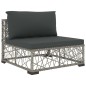 vidaXL Set de muebles de jardín 6 pzas y cojines ratán sintético gris vidaXL Set de muebles de jardín 6 pzas y cojines ratán sintético gris