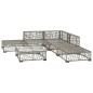 vidaXL Set de muebles de jardín 6 pzas y cojines ratán sintético gris vidaXL Set de muebles de jardín 6 pzas y cojines ratán sintético gris