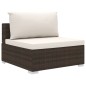vidaXL Set muebles de jardín 6 piezas y cojines ratán sintético marrón