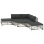 vidaXL Set de sofás de jardín 6 piezas y cojines ratán sintético gris vidaXL Set de sofás de jardín 6 piezas y cojines ratán sintético gris