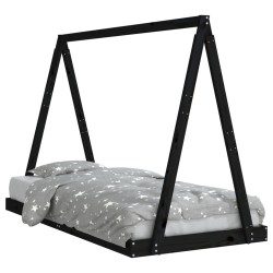 vidaXL Estructura de cama para niños madera de pino negro 90x190 cm