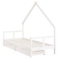 vidaXL Estructura cama niños con cajones madera pino blanco 80x200 cm vidaXL Estructura cama niños con cajones madera pino blanco 80x200 cm
