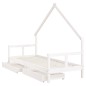 vidaXL Estructura cama niños con cajones madera pino blanco 80x200 cm vidaXL Estructura cama niños con cajones madera pino blanco 80x200 cm