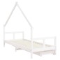 vidaXL Estructura cama niños con cajones madera pino blanco 80x200 cm vidaXL Estructura cama niños con cajones madera pino blanco 80x200 cm