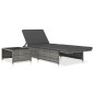 vidaXL Tumbonas con mesita 2 unidades ratán sintético gris vidaXL Tumbonas con mesita 2 unidades ratán sintético gris