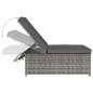 vidaXL Tumbonas con mesita 2 unidades ratán sintético gris vidaXL Tumbonas con mesita 2 unidades ratán sintético gris