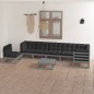vidaXL Muebles de jardín 8 pzas y cojines madera maciza pino vidaXL Muebles de jardín 8 pzas y cojines madera maciza pino