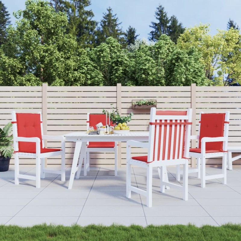 vidaXL Cojín silla jardín respaldo bajo 4 uds tela Oxford rojo vidaXL Cojín silla jardín respaldo bajo 4 uds tela Oxford rojo