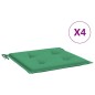 vidaXL Cojines de silla de jardín 4 uds tela verde 40x40x3 cm vidaXL Cojines de silla de jardín 4 uds tela verde 40x40x3 cm