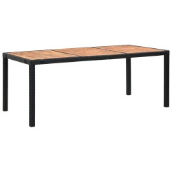 vidaXL Set comedor de jardín 9 piezas y cojines ratán sintético negro