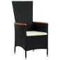 vidaXL Set comedor de jardín 9 piezas y cojines ratán sintético negro vidaXL Set comedor de jardín 9 piezas y cojines ratán sintético negro