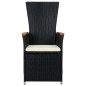 vidaXL Set comedor de jardín 9 piezas y cojines ratán sintético negro vidaXL Set comedor de jardín 9 piezas y cojines ratán sintético negro