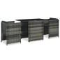 vidaXL Set mesa y sillas jardín 3 pzas y cojines ratán sintético gris vidaXL Set mesa y sillas jardín 3 pzas y cojines ratán sintético gris