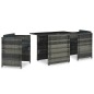 vidaXL Set mesa y sillas jardín 3 pzas y cojines ratán sintético gris vidaXL Set mesa y sillas jardín 3 pzas y cojines ratán sintético gris