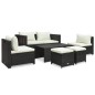 vidaXL Set muebles de jardín 6 piezas y cojines ratán sintético marrón vidaXL Set muebles de jardín 6 piezas y cojines ratán sintético marrón