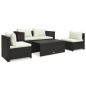 vidaXL Set muebles de jardín 6 piezas y cojines ratán sintético marrón vidaXL Set muebles de jardín 6 piezas y cojines ratán sintético marrón