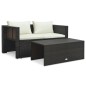vidaXL Set muebles de jardín 6 piezas y cojines ratán sintético marrón vidaXL Set muebles de jardín 6 piezas y cojines ratán sintético marrón