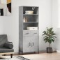 vidaXL Aparador alto madera contrachapada gris hormigón 69,5x34x180 cm vidaXL Aparador alto madera contrachapada gris hormigón 69,5x34x180 cm