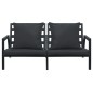 vidaXL Muebles de jardín 5 pzas y cojines de aluminio gris oscuro vidaXL Muebles de jardín 5 pzas y cojines de aluminio gris oscuro