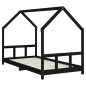vidaXL Estructura de cama para niños madera de pino negro 90x200 cm vidaXL Estructura de cama para niños madera de pino negro 90x200 cm