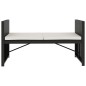 vidaXL Set muebles de jardín 5 piezas y cojines ratán sintético negro