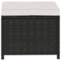 vidaXL Set muebles de jardín 5 piezas y cojines ratán sintético negro