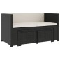 vidaXL Set muebles de jardín 5 piezas y cojines ratán sintético negro