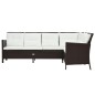 vidaXL Set muebles de jardín 3 pzas y cojines ratán sintético marrón vidaXL Set muebles de jardín 3 pzas y cojines ratán sintético marrón