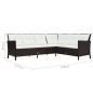vidaXL Set muebles de jardín 3 pzas y cojines ratán sintético marrón vidaXL Set muebles de jardín 3 pzas y cojines ratán sintético marrón