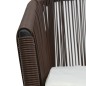 vidaXL Set mesa y sillas de jardín 3 pzas y cojines ratán PE marrón vidaXL Set mesa y sillas de jardín 3 pzas y cojines ratán PE marrón