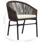 vidaXL Set mesa y sillas de jardín 3 pzas y cojines ratán PE marrón vidaXL Set mesa y sillas de jardín 3 pzas y cojines ratán PE marrón