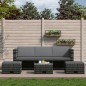 vidaXL Set de muebles de jardín 4 pzas y cojines ratán sintético gris