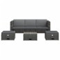 vidaXL Set de muebles de jardín 4 pzas y cojines ratán sintético gris