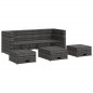 vidaXL Set de muebles de jardín 4 pzas y cojines ratán sintético gris