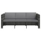 vidaXL Set de muebles de jardín 4 pzas y cojines ratán sintético gris