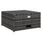 vidaXL Set de muebles de jardín 4 pzas y cojines ratán sintético gris