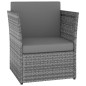 vidaXL Silla de jardín con taburete ratán sintético gris antracita vidaXL Silla de jardín con taburete ratán sintético gris antracita